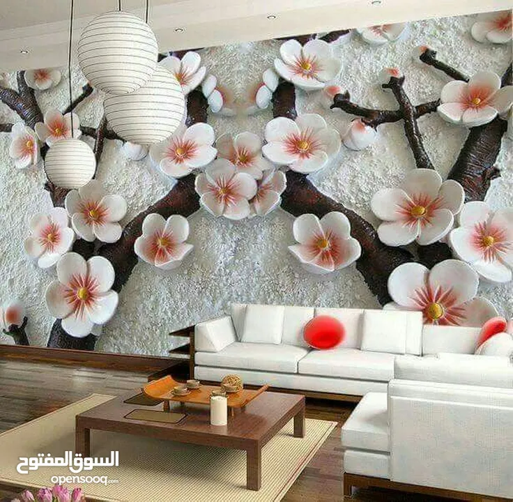 ورق الحائــــــــــــط ال 3D القطعـــــــــه الواحــــــــده بدون فواصل تصميمات مختلفة مع إمكانية ا