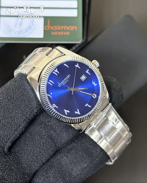 ساعة شيرمان الفخمة جديدة مع كامل المرفقات باللون الأزرق New Chairman luxury Blue Watch