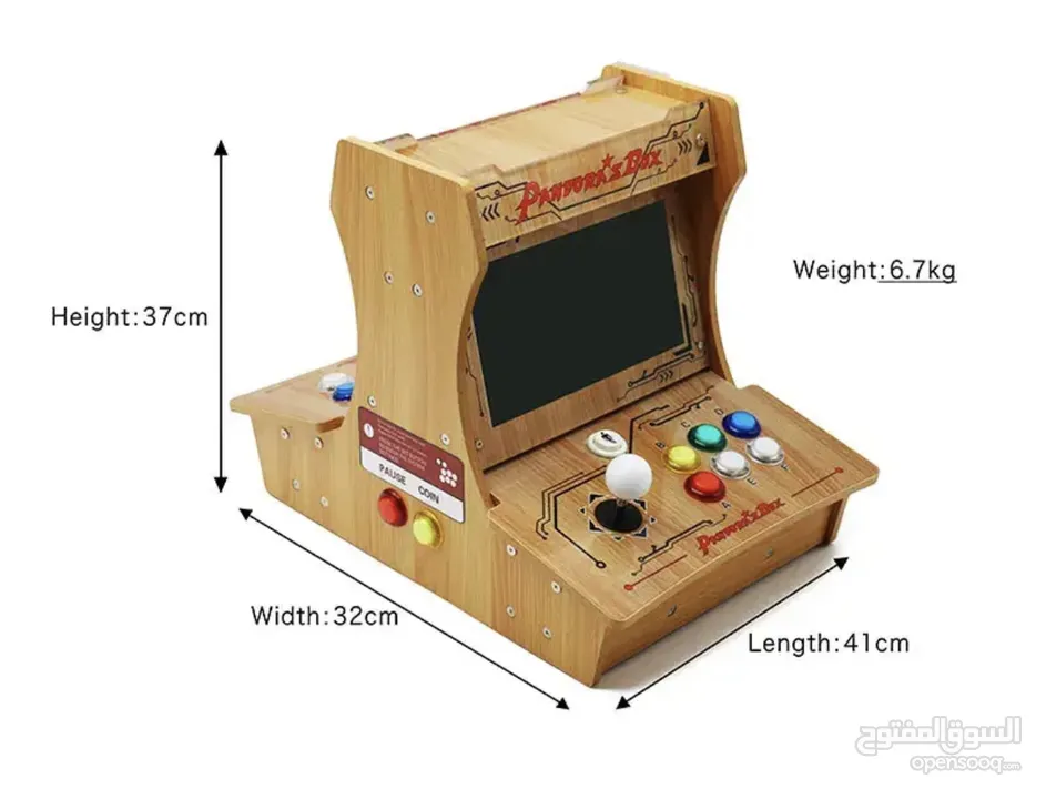 مستعجل - جهاز Arcade خشبي يشغل 5000 لعبة…شاشتين 10.1 انش