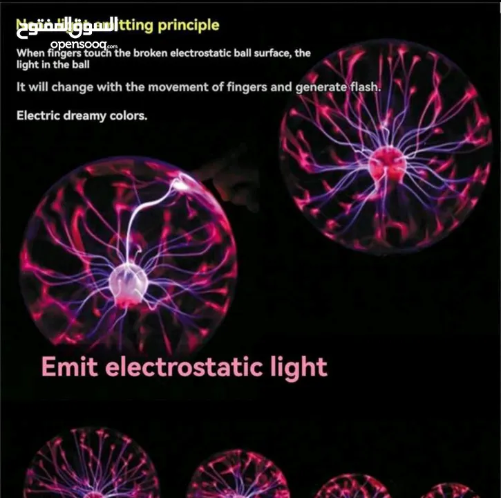 مصباح كرة البلازما.. شاهد الوصف: