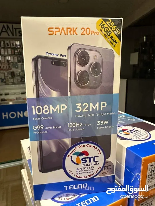 مشغل ايام Spark 20 pro رام 16 جيجا 256  مكفول سنة متوفر توصيل