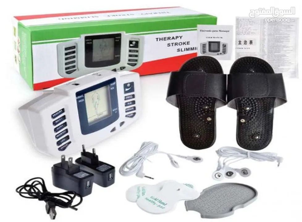مساج وعلاج الأعصاب مع الأحذية . شاشة LCD الرقمية لدليل العلاج.