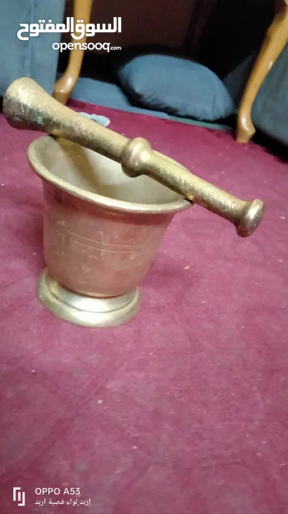 هاون نحاس قديم وزن عالي 6 كيلو