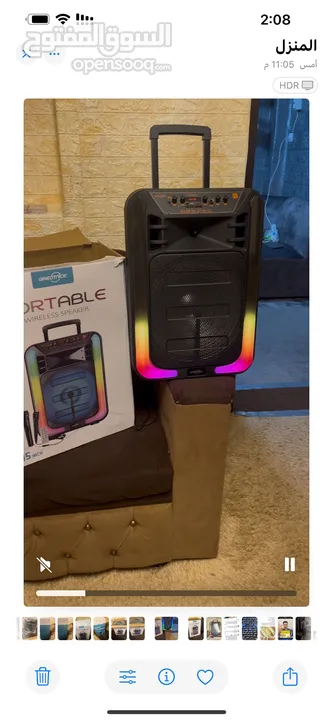 سماعة حفلات BT Speaker .. 15 inch  لا سلكية .. جديدة جدا استعمال مرة واحدة فقط . التواصل عبر الواتس