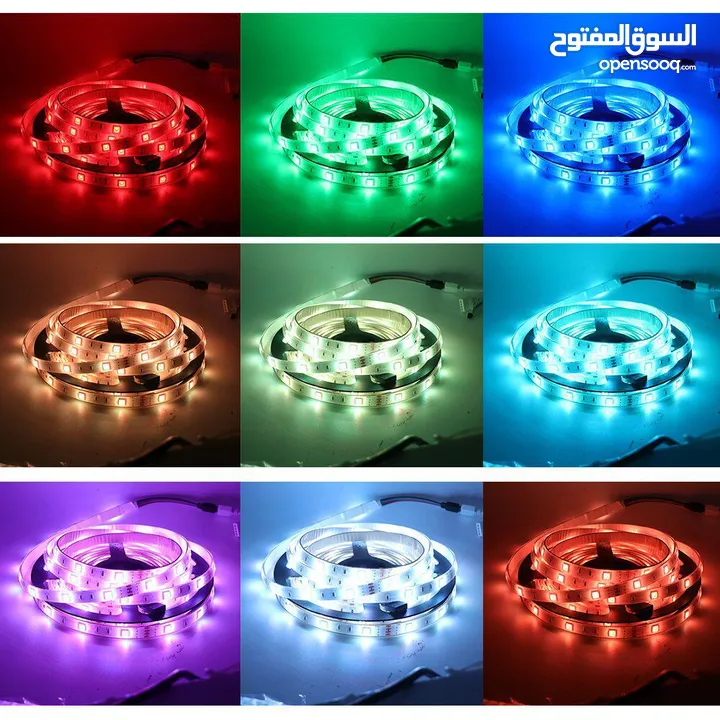 حبل ليد اضائه usb كل الالوان تحكم ريموت و تطبيق على الموبايل RGB LIGHT ضوء زينه ديكور مناسبات اناره