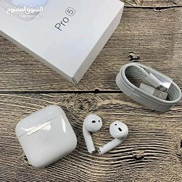 سماعة Apple airbuds pro 5  بلوتوث ...متوفرة باللون الأبيض فقط .. مكفولة