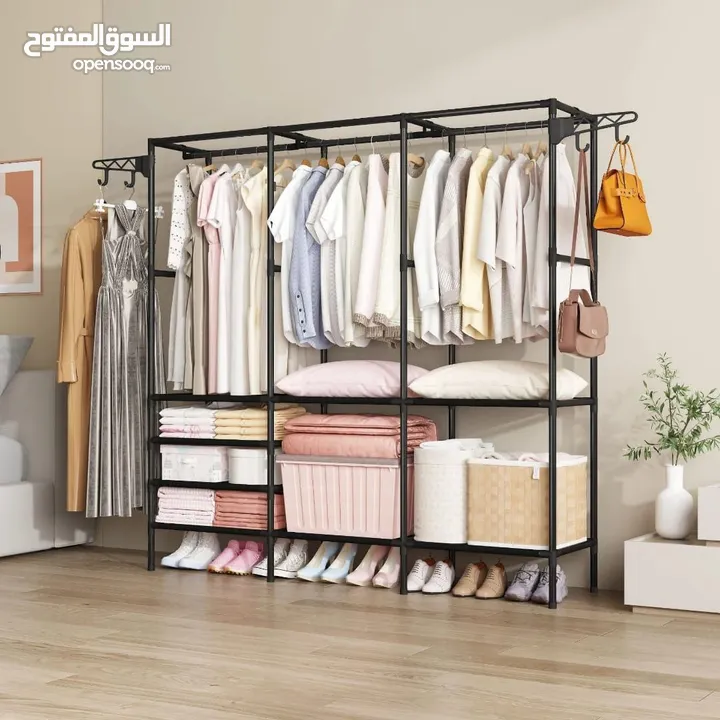 ستاند الملابس المعدني المتعدد الوظائف! خلي غرفتك مرتبة بأقل مجهود وبستايل عصري