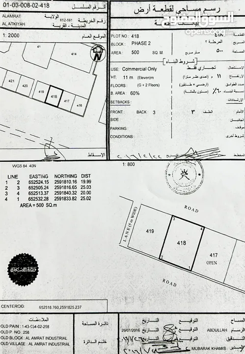 أرض تجاري للبيع العامرات العتكية صناعية العامرات على شارعين من الفرص الواعدة في المنطقة فرصة للشراء