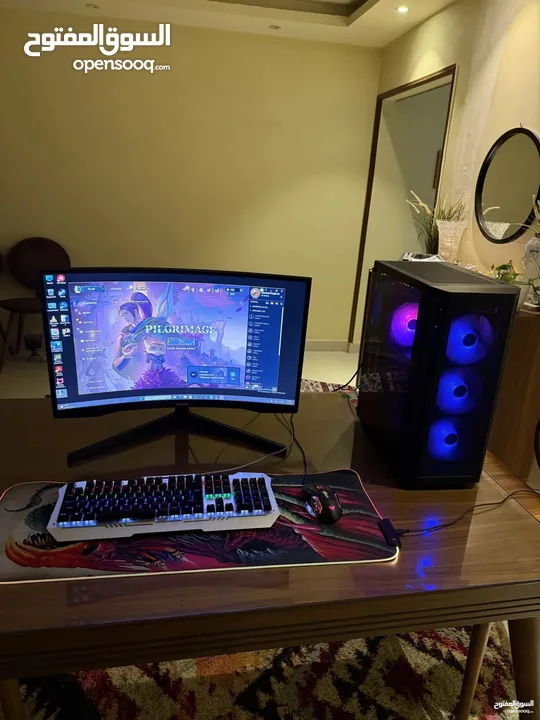 جهاز كمبيوتر pc جيمنيغ لسى جديد  قابل التعديل مستعمل شهر ونص بس