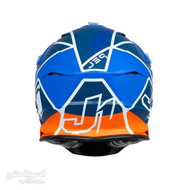 JUST1 Motorcycle Motocross Helmet J39, Thruster White Fluo Orange Blue