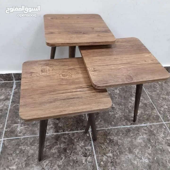 طاولات سرفيس 3 قطع ب 15 دينار  الاطقم pvc حراري  مقاوم للمي والرطوبه الخدوش ومكفولين  سارع بالطلب  .