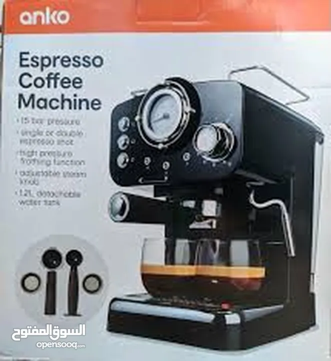 مكينة قهوة اسبريسو و كبتشينو جديدة غير مستعملة