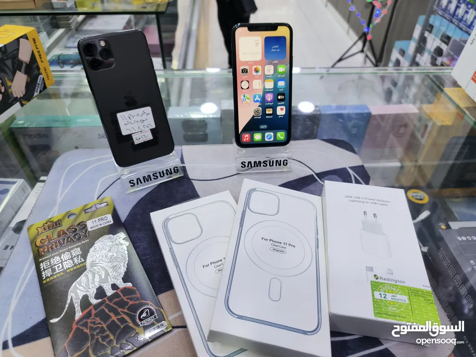 تفاح وصل iphone 11 pro جيجا 256 مغير فقط شاشة اصلية معه بكج هدية متوفر توصيل