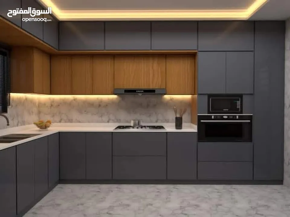 كافة انواع المطابخ المنيوم خشب شركة النموذج الموقع شارع الجامعه مجمع ابو الحاج التجاري طابق الرابع