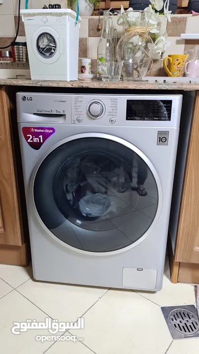 LG direct drive washing machine 8/5 KG 2 in 1 washer + dryer with very good  condition - (218039198) | السوق المفتوح