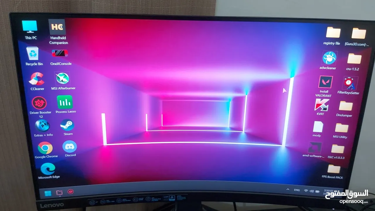 للبيع شاشه Lenovo Curved 165 hz