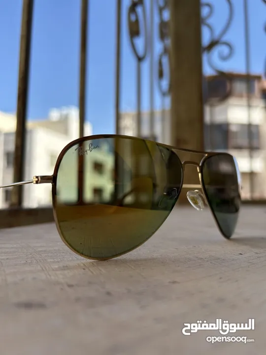 نظاره شمسيه اصليه rayban  نظارة شمسية Aviator كلاسيكية بعدسات عاكس