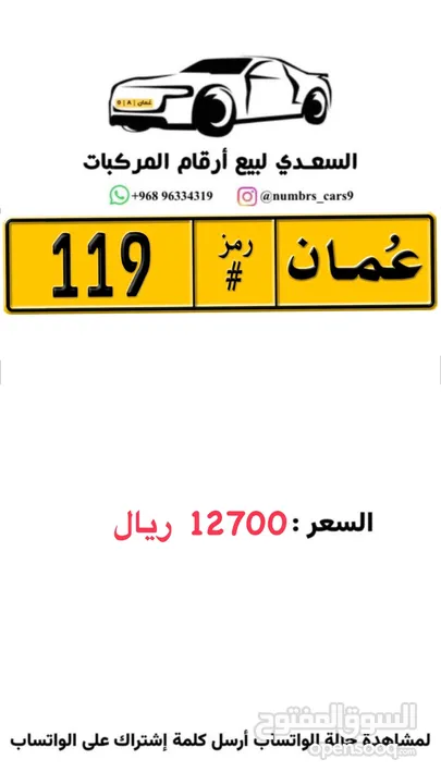 رقم ثلاثي مميز 119