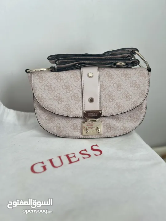 Original Guess white and pink crossbody bag