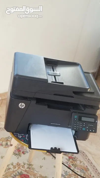 طابعة ليزر اسود مع سكانر وفاكس وعلبتين حبر