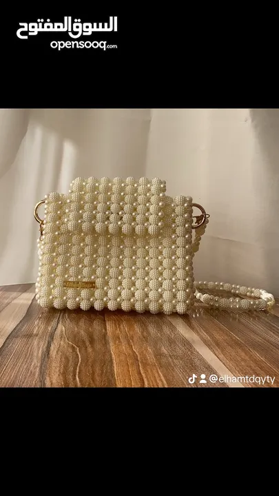 شناتي خرز معمولة يدويا من خرز الكرستال وخرز حبيبات التوت واللؤلؤ