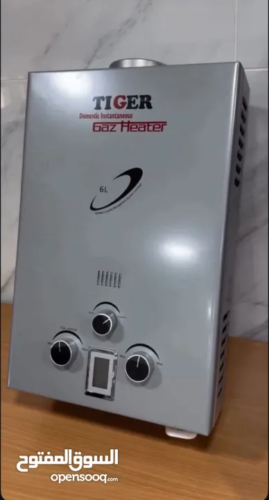 سخان ماء غاز أوتوماتيكي من ماركة Tiger العالمية مثالي للمطابخ والحمامات كفالة عام