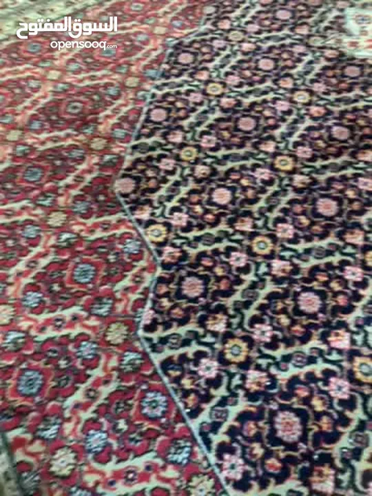 قطعتان من السجاد العجمي الإيراني الأصلي بخيط حرير
