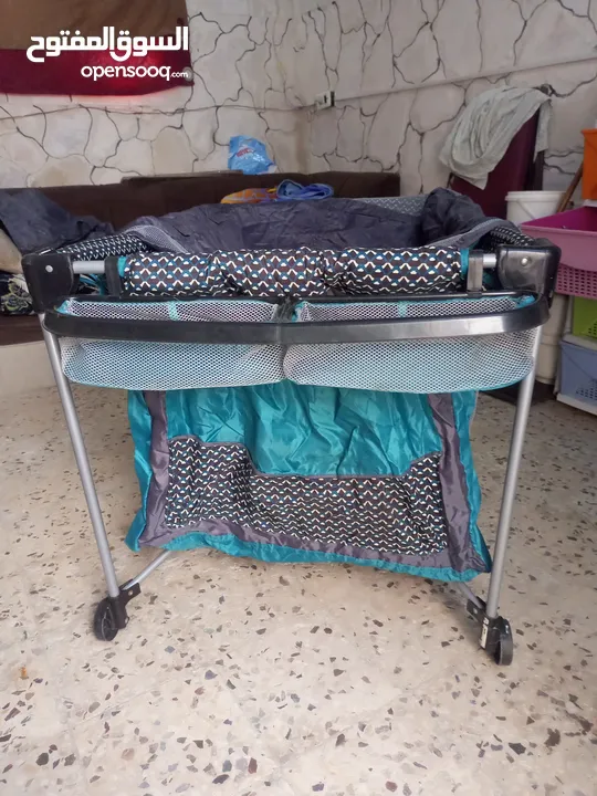 سرير اطفال متحرك داخلي وخرجي شغل رحل سفر جديد وكاله غير مستعمل