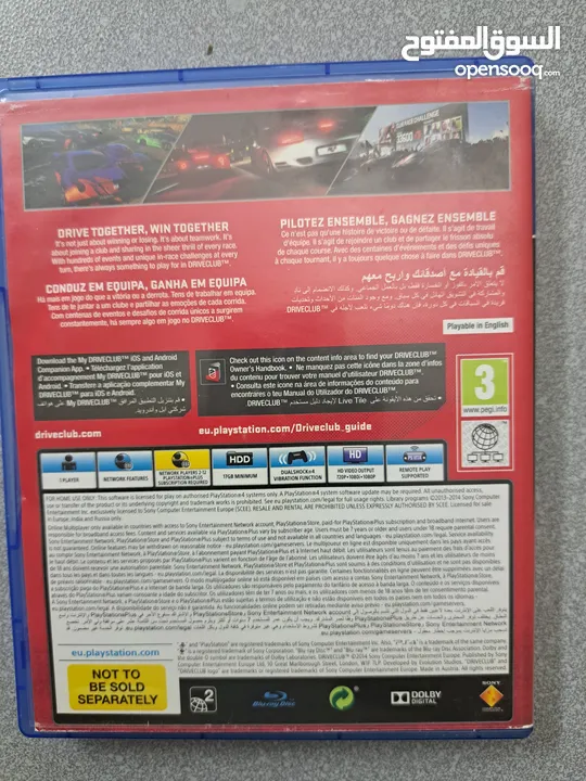 لعبة Driveclub بلايستيشن 4  اصلية للبيع،  بحالة جيدا جدا شغالة 100%،شغالة بدون أي مشاكل بسعر مميز