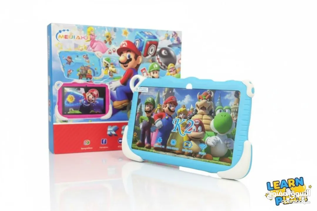 تابلت الأطفال K2 الذكي تعليم وترفيه في جهاز واحد  تابلت مخصص للأطفال بتصميم كرتوني جذاب وسه