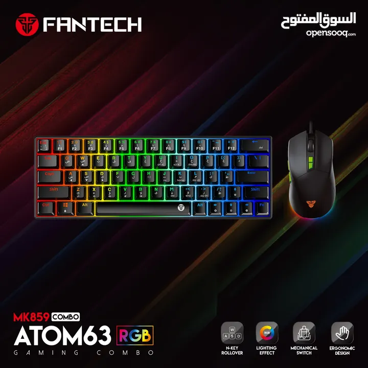 Fantech Atom63 MK859c Mechanical Gaming Keyboard & Mouse Arabic/English