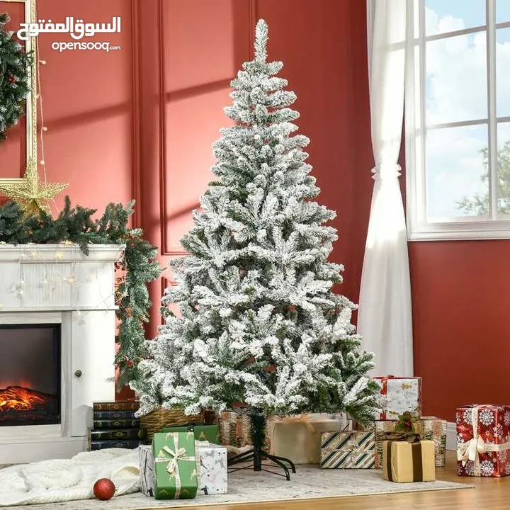 شجرة كريسماس 180 سم ابيض ثلجي كثيف مستورد 180cm snowy christmas artificial tree