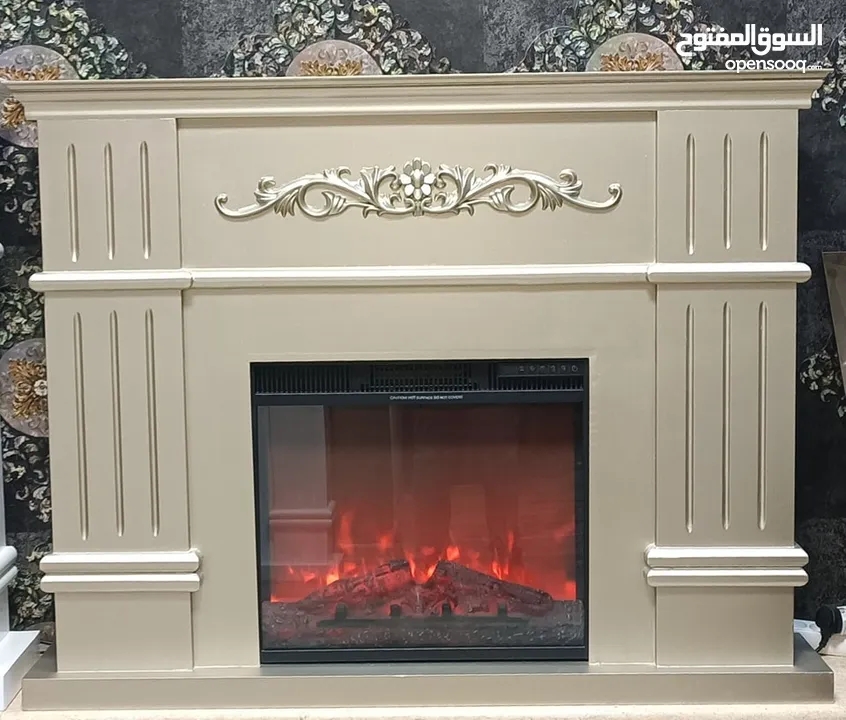 Electric Fireplace Heather مدفأة ديكور الحطب  المدفأة تستغل بالكهرباء وبها تدفئة التدفئة مستويات تتح