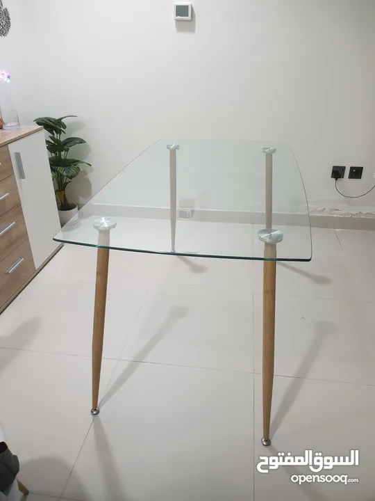 Glass Dining table 1+6