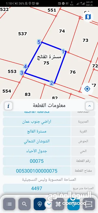 للبيع قطعة أرض 4.5 دونم في مستره الفالج مخدومه
