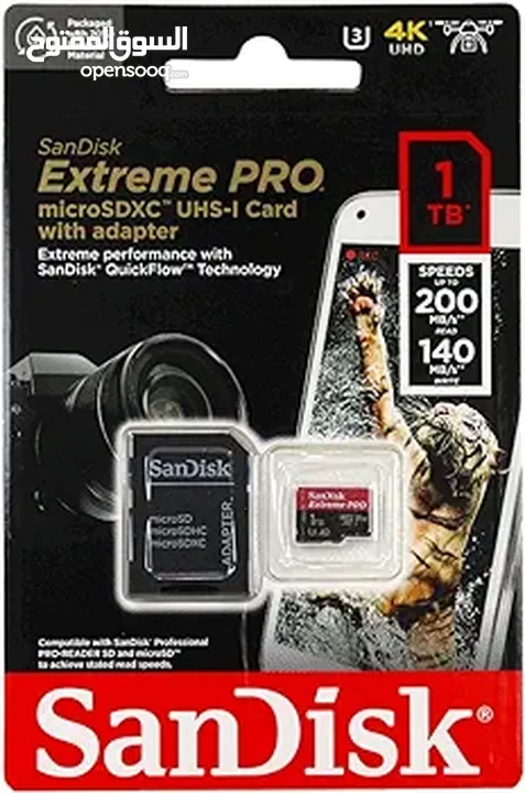 SanDisk Extreme PRO microSDXC UHS-I Memory Card 1 TB رام ساندسك 1 تيرا بايتس السعر 220 الف