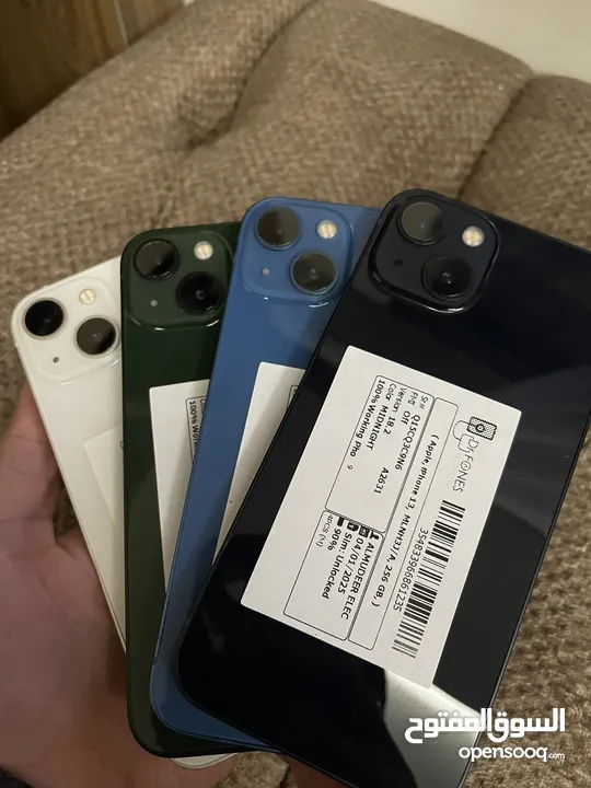 IPHONE 13 (128-256 gb) 82% - 94%                      أيفون 13 بطاريات عالية بحالة الوكالة