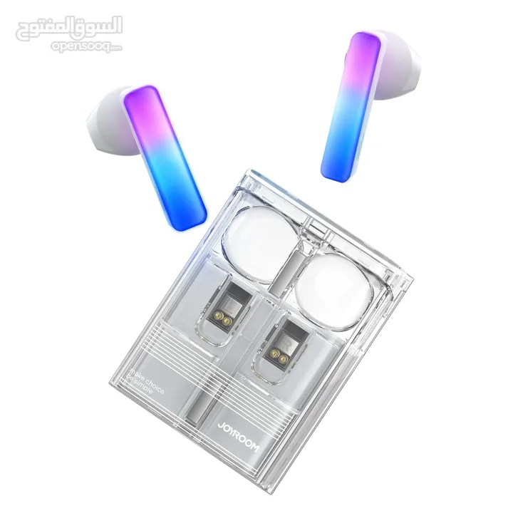 سماعات جويروم JOYROOM JR-TC1 – تصميم شفاف بإضاءة RGB وصوت عالي الدقة