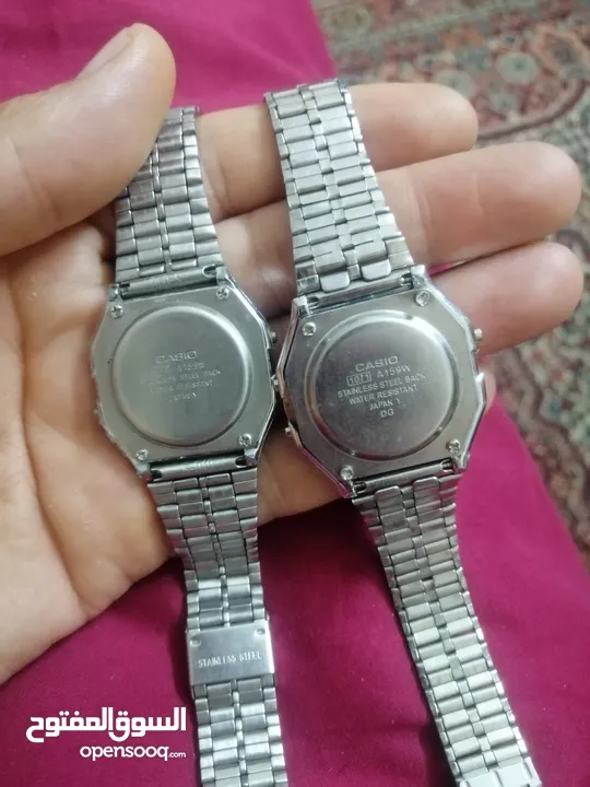 للبيع: ساعتان أصليتان من كاسيو Casio Vintage Digital Watch  الموديل: Casio A158W الحالة: مستعمل بحال