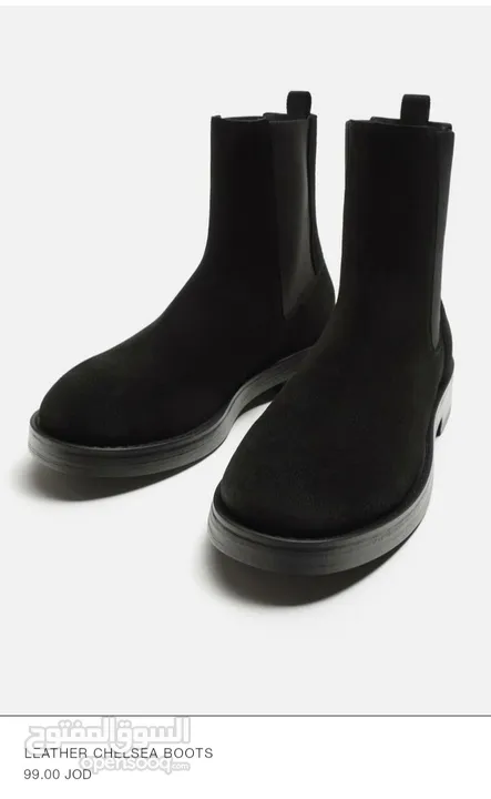 ZARA original black suede men boots used size 43  شوز ماسيمو اصلي