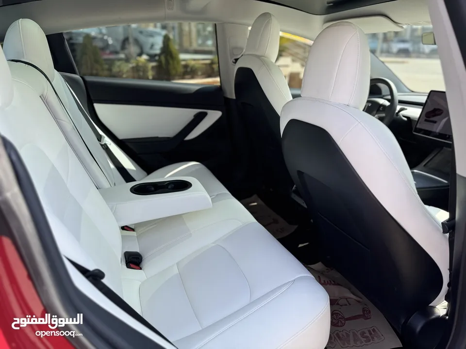 تسلا MODEl مج 3 موديل 2021 ستاندر بلس خمري داخل ابيض بحالة الوكاله فحص كامل حرره