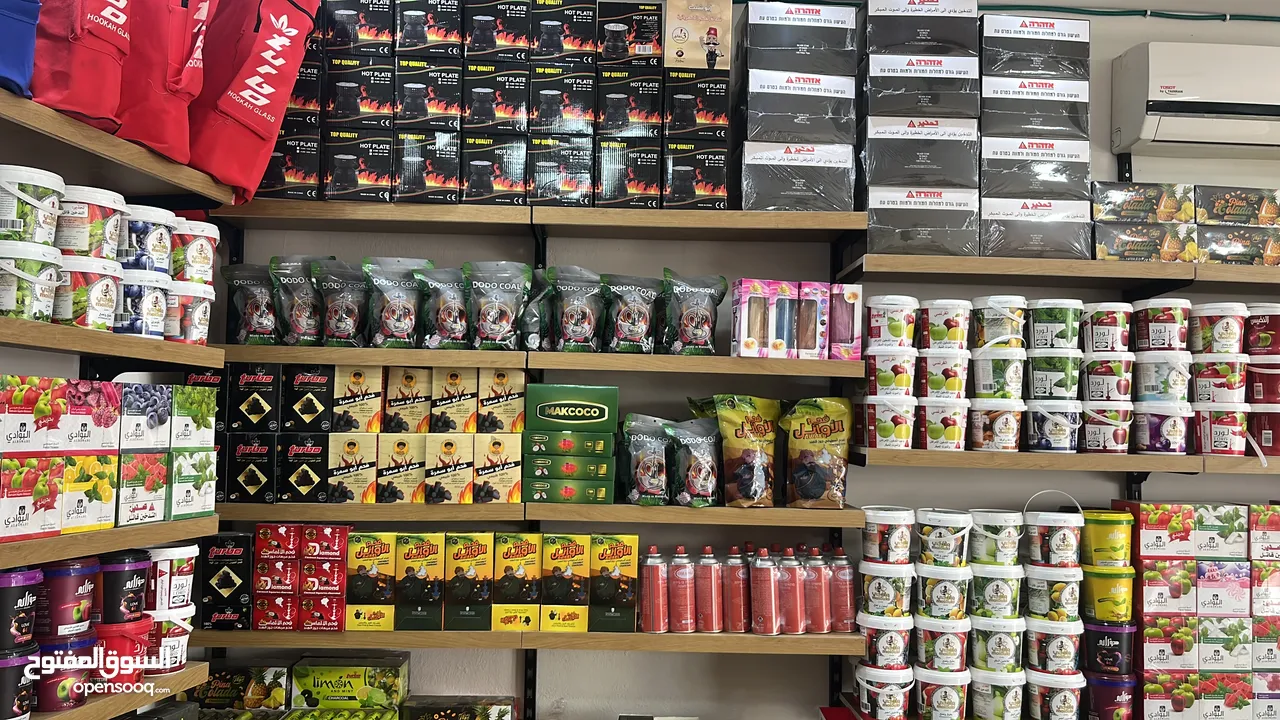 رفوف محل وديكور محل اراجيل