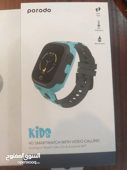 Kids Smart Watch - 4G Sim Card- GPS tracking - Whatsapp and Video Calling - Porodo Brand
