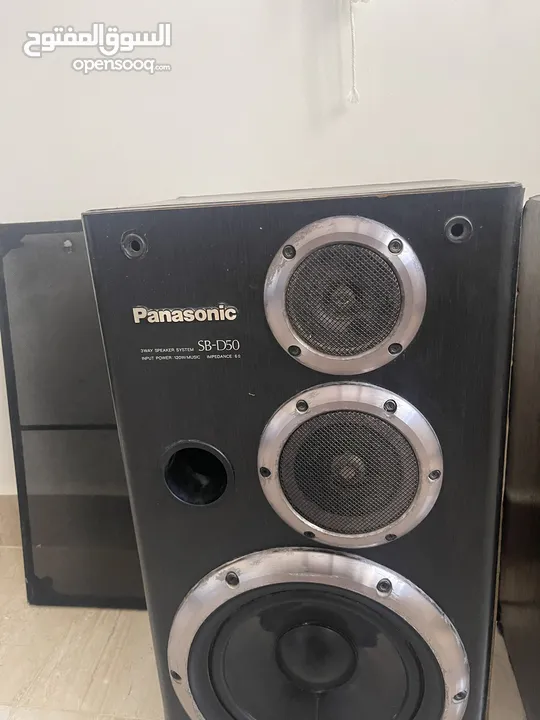 Two Panasonic speakers  3way speaker system ,SB-D550 100W + SB-D50 120W سماعات باناسونيك عدد 2