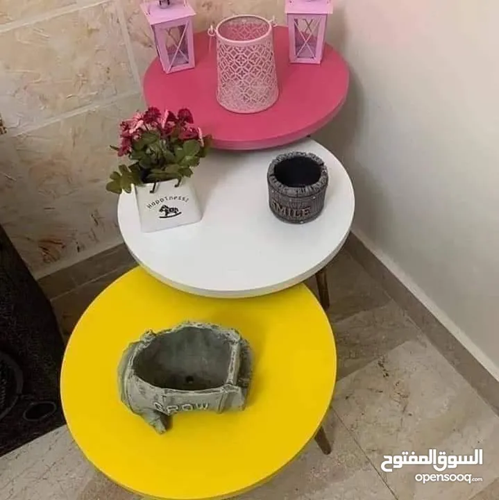 طاولات سرفيس 3 قطع ب 15 دينار  الاطقم pvc حراري  مقاوم للمي والرطوبه الخدوش ومكفولين  سارع بالطلب  .