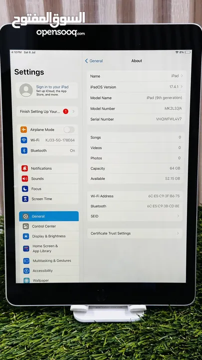 APPLE IPAD SILVER, 9TH GEN WIFI