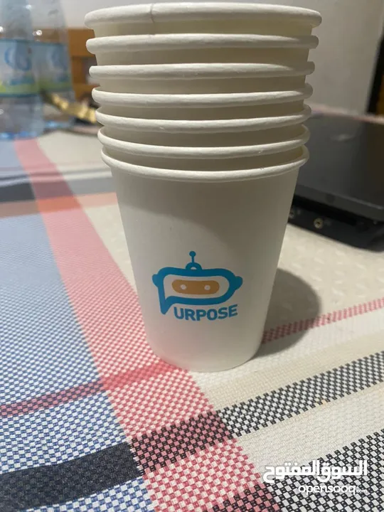 كاسات كرتون 7 Oz 9,,,  Oz ، طباعة خاصة بحد أدنى 500 للمكاتب والمشاريع الصغيرة