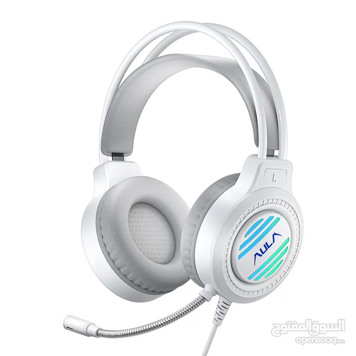 سماعات جيمنغ محيطية مضيئة أفضل الانواع  Aula Headset S606  Gaming RGB Lights OG