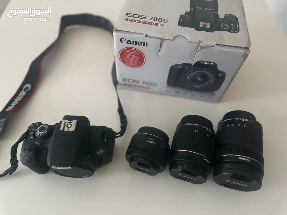 Canon 700D as a brand new with 3 canon lenses