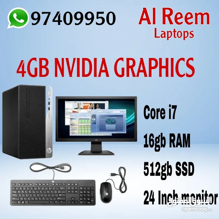 4gb NVIDIA Graphics Core i7 -16gb Ram 512gb ssd 24 Inch Monitor